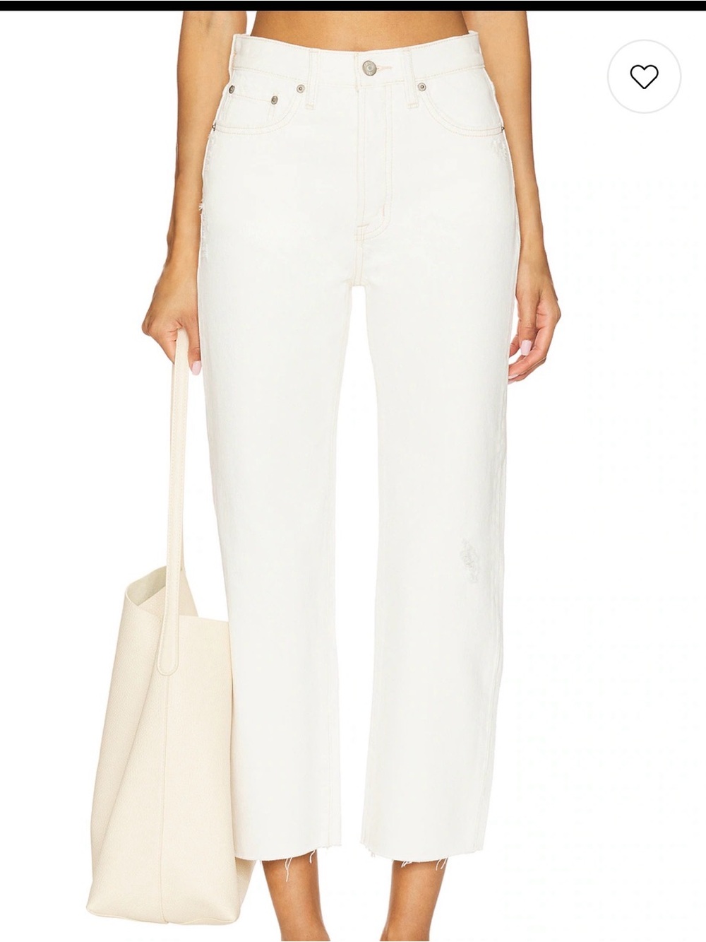 Pistola High Rise Crop Straight Jeans in Ecru Wash